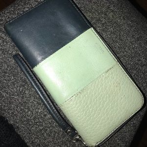 Navy and Mints Fossil Wallet